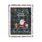 Personalized Gift Tartan Plaid Blanket Clan MacLaren With Funny Santa Snowman Reindeer Merry Christmas Fleece Blanket, Home Living Room, Plaid Blanket, Tartan Blanket, Scottish Blanket, Buffalo fleece blanket, Christmas Blanket