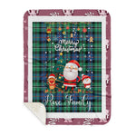 Personalized Gift Tartan Plaid Blanket Clan Rose Hunting Ancient With Funny Santa Snowman Reindeer Merry Christmas Gift Sherpa Blanket, blue plaid sherpa blanket,blue tartan sherpa blanket,Buchan,buffalo plaid sherpa blanket,christmas sherpa blanket,Christmas Throw Blanket