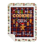 Personalized Gift Tartan Plaid Blanket Clan Broun With Christmas Cookie Baking Crew Christmas Gift Sherpa Blanket, tartan sherpa blanket,buffalo plaid sherpa blanket,christmas sherpa blanket,Christmas Throw Blanket,green plaid sherpa blanket,green sherpa blanket