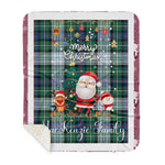 Personalized Gift Tartan Plaid Blanket Clan MacKenzie Dress Ancient With Funny Santa Snowman Reindeer Merry Christmas Gift Sherpa Blanket, blue plaid sherpa blanket,blue tartan sherpa blanket,Buchan,buffalo plaid sherpa blanket,christmas sherpa blanket,Christmas Throw Blanket