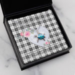 Sea Turtle Necklace Gift for My Beautiful Girlfriend Valentines Necklace Clan Erskine Black and White Tartan Blue Turtle Necklace