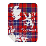 Sherpa Blanket - Tartan Blanket Thistle and Lion Scottish Clan Wishart Plaid Blanket, plaid sherpa blanket queen,purple sherpa blanket,queen sherpa blanket,queen size sherpa blanket,red sherpa blanket,scottish tartan blankets,sherpa blanket,sherpa christmas blanket
