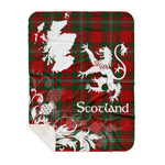 Sherpa Blanket - Tartan Blanket Thistle and Lion Scottish Clan Gregor Plaid Blanket, plaid sherpa blanket queen,purple sherpa blanket,queen sherpa blanket,queen size sherpa blanket,red sherpa blanket,scottish tartan blankets,sherpa blanket,sherpa christmas blanket