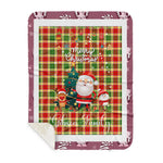 Personalized Gift Tartan Plaid Blanket Clan Gibson With Funny Santa Snowman Reindeer Merry Christmas Gift Sherpa Blanket, blue plaid sherpa blanket,blue tartan sherpa blanket,Buchan,buffalo plaid sherpa blanket,christmas sherpa blanket,Christmas Throw Blanket