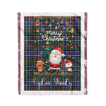 Personalized Gift Tartan Plaid Blanket Clan Ogilvie Hunting Modern With Funny Santa Snowman Reindeer Merry Christmas Fleece Blanket, Home Living Room, Plaid Blanket, Tartan Blanket, Scottish Blanket, Buffalo fleece blanket, Christmas Blanket