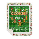 Personalized Gift Tartan Plaid Blanket Clan Blane With Christmas Cookie Baking Crew Christmas Gift Sherpa Blanket, tartan sherpa blanket,buffalo plaid sherpa blanket,christmas sherpa blanket,Christmas Throw Blanket,green plaid sherpa blanket,green sherpa blanket