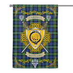 House Flag - Campbell Argyll Ancient Irish Shield Celtic Cross Tartan Garden Flag St Patrick's Day Garden Flag