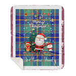 Personalized Gift Tartan Plaid Blanket Clan US Marine With Funny Santa Snowman Reindeer Merry Christmas Gift Sherpa Blanket, blue plaid sherpa blanket,blue tartan sherpa blanket,Buchan,buffalo plaid sherpa blanket,christmas sherpa blanket,Christmas Throw Blanket