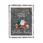 Personalized Gift Tartan Plaid Blanket Clan Gladstone Hunting With Funny Santa Snowman Reindeer Merry Christmas Fleece Blanket, Christmas Blanket, Plaid Blanket, Tartan Blanket,Scottish Blanket