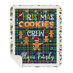 Personalized Gift Tartan Plaid Blanket Clan Allison With Christmas Cookie Baking Crew Christmas Gift Sherpa Blanket, tartan sherpa blanket,buffalo plaid sherpa blanket,christmas sherpa blanket,Christmas Throw Blanket,green plaid sherpa blanket,green sherpa blanket