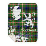 Sherpa Blanket - Tartan Blanket Thistle and Lion Scottish Clan Reid Green Plaid Blanket, plaid sherpa blanket queen,purple sherpa blanket,queen sherpa blanket,queen size sherpa blanket,red sherpa blanket,scottish tartan blankets,sherpa blanket,sherpa christmas blanket