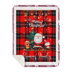 Personalized Gift Tartan Plaid Blanket Clan Ramsay Modern With Funny Santa Snowman Reindeer Merry Christmas Gift Sherpa Blanket, blue plaid sherpa blanket,blue tartan sherpa blanket,Buchan,buffalo plaid sherpa blanket,christmas sherpa blanket,Christmas Throw Blanket