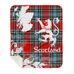 Sherpa Blanket - Tartan Blanket Thistle and Lion Scottish Clan MacLeay Plaid Blanket, plaid sherpa blanket queen,purple sherpa blanket,queen sherpa blanket,queen size sherpa blanket,red sherpa blanket,scottish tartan blankets,sherpa blanket,sherpa christmas blanket