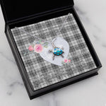 Sea Turtle Necklace Gift for My Beautiful Girlfriend Valentines Necklace Clan Sandilands Grey Tartan Blue Turtle Necklace