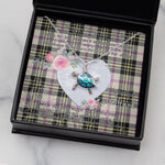 Sea Turtle Necklace Gift for My Beautiful Girlfriend Valentines Necklace Clan MacPherson Dress Ancient Tartan Blue Turtle Necklace