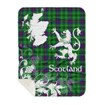 Sherpa Blanket - Tartan Blanket Thistle and Lion Scottish Clan Duncan Modern Plaid Blanket, plaid sherpa blanket queen,purple sherpa blanket,queen sherpa blanket,queen size sherpa blanket,red sherpa blanket,scottish tartan blankets,sherpa blanket,sherpa christmas blanket