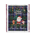 Personalized Gift Tartan Plaid Blanket Clan MacRae Hunting Modern With Funny Santa Snowman Reindeer Merry Christmas Fleece Blanket, Home Living Room, Plaid Blanket, Tartan Blanket, Scottish Blanket, Buffalo fleece blanket, Christmas Blanket
