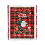 Personalized Gift Tartan Plaid Blanket Clan Nesbitt With Funny Santa Snowman Reindeer Merry Christmas Fleece Blanket, Home Living Room, Plaid Blanket, Tartan Blanket, Scottish Blanket, Buffalo fleece blanket, Christmas Blanket