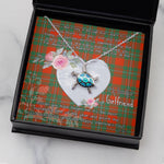 Sea Turtle Necklace Gift for My Beautiful Girlfriend Valentines Necklace Clan MacGregor Ancient Tartan Blue Turtle Necklace