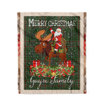 Personalized Gift Plaid Tartan Blanket Clan Gayre With Moose Lover Xmas Gift Santa Riding Christmas Fleece Blanket