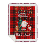 Personalized Gift Tartan Plaid Blanket Clan Ettrick With Funny Santa Snowman Reindeer Merry Christmas Gift Sherpa Blanket, blue plaid sherpa blanket,blue tartan sherpa blanket,Buchan,buffalo plaid sherpa blanket,christmas sherpa blanket,Christmas Throw Blanket