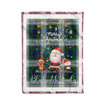 Personalized Gift Tartan Plaid Blanket Clan Blackwatch Dress Modern With Funny Santa Snowman Reindeer Merry Christmas Fleece Blanket, Home Living Room, Plaid Blanket, Tartan Blanket, Scottish Blanket, Buffalo fleece blanket, Christmas Blanket