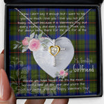 Gift For My Beautiful Girlfriend Necklace Valentine Necklace Clan Dawson Tartan Cross Dancing Necklace Scottish Tartan Jewelry