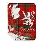 Sherpa Blanket - Tartan Blanket Thistle and Lion Scottish Clan MacNeacail Plaid Blanket, plaid sherpa blanket queen,purple sherpa blanket,queen sherpa blanket,queen size sherpa blanket,red sherpa blanket,scottish tartan blankets,sherpa blanket,sherpa christmas blanket