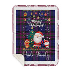Personalized Gift Tartan Plaid Blanket Clan Pride Of Scotland With Funny Santa Snowman Reindeer Merry Christmas Gift Sherpa Blanket, blue plaid sherpa blanket,blue tartan sherpa blanket,Buchan,buffalo plaid sherpa blanket,christmas sherpa blanket,Christmas Throw Blanket-Recovered