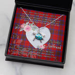 Sea Turtle Necklace Gift for My Beautiful Girlfriend Valentines Necklace Clan Leslie Modern Tartan Blue Turtle Necklace