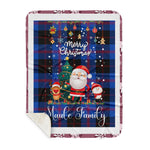 Personalized Gift Tartan Plaid Blanket Clan Maule Modem With Funny Santa Snowman Reindeer Merry Christmas Gift Sherpa Blanket, blue plaid sherpa blanket,blue tartan sherpa blanket,Buchan,buffalo plaid sherpa blanket,christmas sherpa blanket,Christmas Throw Blanket