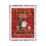 Personalized Gift Tartan Plaid Blanket Clan Monypenny With Funny Santa Snowman Reindeer Merry Christmas Fleece Blanket, Home Living Room, Plaid Blanket, Tartan Blanket, Scottish Blanket, Buffalo fleece blanket, Christmas Blanket