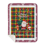 Personalized Gift Tartan Plaid Blanket Clan Buchanan With Funny Santa Snowman Reindeer Merry Christmas Gift Sherpa Blanket, blue plaid sherpa blanket,blue tartan sherpa blanket,Buchan,buffalo plaid sherpa blanket,christmas sherpa blanket,Christmas Throw Blanket