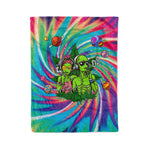 Scotstee Shop - Scotstee Shop Blanket Hippie Aliens Smoking Weed Cannabis Tie-Dye Colorful Rainbow Hippie Fleece Blanket