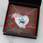Sea Turtle Necklace Gift for My Beautiful Girlfriend Valentines Necklace Clan MacKintosh Modern Tartan Blue Turtle Necklace