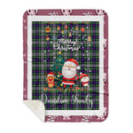 Personalized Gift Tartan Plaid Blanket Clan Davidson of Tulloch Dress With Funny Santa Snowman Reindeer Merry Christmas Gift Sherpa Blanket, blue plaid sherpa blanket,blue tartan sherpa blanket,Buchan,buffalo plaid sherpa blanket,christmas sherpa blanket,Christmas Throw Blanket
