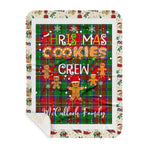 Personalized Gift Tartan Plaid Blanket Clan McCulloch With Christmas Cookie Baking Crew Christmas Gift Sherpa Blanket, tartan sherpa blanket,buffalo plaid sherpa blanket,christmas sherpa blanket,Christmas Throw Blanket,green plaid sherpa blanket,green sherpa blanket