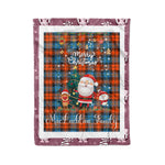 Personalized Gift Tartan Plaid Blanket Clan MacLachlan Ancient With Funny Santa Snowman Reindeer Merry Christmas Fleece Blanket, Home Living Room, Plaid Blanket, Tartan Blanket, Scottish Blanket, Buffalo fleece blanket, Christmas Blanket