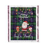 Personalized Gift Tartan Plaid Blanket Clan Inglis With Funny Santa Snowman Reindeer Merry Christmas Fleece Blanket, Home Living Room, Plaid Blanket, Tartan Blanket, Scottish Blanket, Buffalo fleece blanket, Christmas Blanket