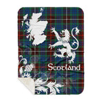 Sherpa Blanket - Tartan Blanket Thistle and Lion Scottish Clan Fraser Hunting Ancient Plaid Blanket, plaid sherpa blanket queen,purple sherpa blanket,queen sherpa blanket,queen size sherpa blanket,red sherpa blanket,scottish tartan blankets,sherpa blanket,sherpa christmas blanket
