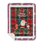 Personalized Gift Tartan Plaid Blanket Clan Anderson Of Arbrake With Funny Santa Snowman Reindeer Merry Christmas Gift Sherpa Blanket, blue plaid sherpa blanket,blue tartan sherpa blanket,Buchan,buffalo plaid sherpa blanket,christmas sherpa blanket,Christmas Throw Blanket