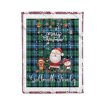 Personalized Gift Tartan Plaid Blanket Clan Galbraith Ancient With Funny Santa Snowman Reindeer Merry Christmas Fleece Blanket, Christmas Blanket, Plaid Blanket, Tartan Blanket,Scottish Blanket