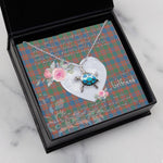 Sea Turtle Necklace Gift for My Beautiful Girlfriend Valentines Necklace Clan MacIntyre Ancient Tartan Blue Turtle Necklace