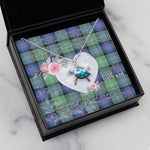 Sea Turtle Necklace Gift for My Beautiful Girlfriend Valentines Necklace Clan Sutherland Ancient Tartan Blue Turtle Necklace