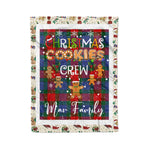 Fleece Blanket - Personalized Gift Tartan Plaid Blanket Clan Mar With Christmas Cookie Baking Crew Christmas Gift Fleece Blanket