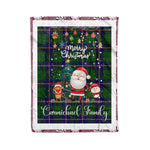 Personalized Gift Tartan Plaid Blanket Clan Carmichael Modern With Funny Santa Snowman Reindeer Merry Christmas Fleece Blanket, Home Living Room, Plaid Blanket, Tartan Blanket, Scottish Blanket, Buffalo fleece blanket, Christmas Blanket
