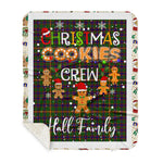 Personalized Gift Tartan Plaid Blanket Clan Hall With Christmas Cookie Baking Crew Christmas Gift Sherpa Blanket, tartan sherpa blanket,buffalo plaid sherpa blanket,christmas sherpa blanket,Christmas Throw Blanket,green plaid sherpa blanket,green sherpa blanket
