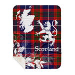 Sherpa Blanket - Tartan Blanket Thistle and Lion Scottish Clan Pennycook Plaid Blanket, plaid sherpa blanket queen,purple sherpa blanket,queen sherpa blanket,queen size sherpa blanket,red sherpa blanket,scottish tartan blankets,sherpa blanket,sherpa christmas blanket