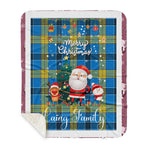 Personalized Gift Tartan Plaid Blanket Clan Laing With Funny Santa Snowman Reindeer Merry Christmas Gift Sherpa Blanket, blue plaid sherpa blanket,blue tartan sherpa blanket,Buchan,buffalo plaid sherpa blanket,christmas sherpa blanket,Christmas Throw Blanket