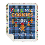 Personalized Gift Tartan Plaid Blanket Clan MacNeill Of Barra Blue With Christmas Cookie Baking Crew Christmas Gift Sherpa Blanket, tartan sherpa blanket,buffalo plaid sherpa blanket,christmas sherpa blanket,Christmas Throw Blanket,green plaid sherpa blanket,green sherpa blanket